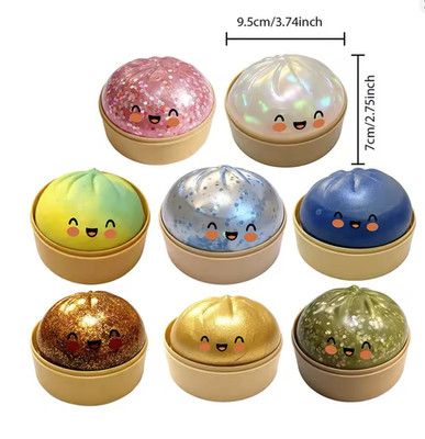 Mystery Squishy Bun Dumpling RARE GLITTER Please read description