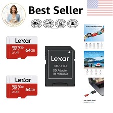 Versatile 64GB Micro SDXC Cards with Adapter - Perfect for Cameras and Drones