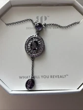 Bomb Party She Makes All The Moves Amethyst CZ On Hematite Plating NK36515