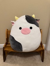 Squishmallows Connor the Cow Bull Black White Stuffed Plush Animal 16"