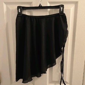 Natalie Dancewear High Low Black Ballet Wrap Skirt Size One Size Fits Most