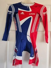 BRITISH CYCLING SKINSUIT LONG SLEEVE SIZE SMALL ADIDAS.  IMMACULATE CONDITION 