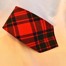Vintage Tartan Plaid Wool Tie 1970s Made in Scotland Necktie Red/Green/Blue 56x3