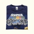 SUPER MARIO GALAXY VTG Y2K NINTENDO VIDEO GAME PROMO GRAPHIC BLUE T SHIRT SZ L