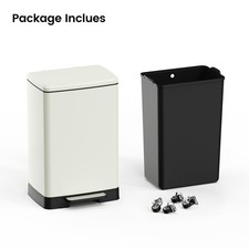 17.2 Gallon / 65 L Rectangular Stainless Steel Step-On Trash Can
