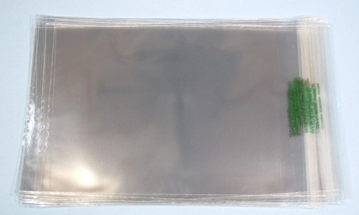 Bolsas para violonchelo biodegradables tarjetas y fotos transparentes auto selladas ✅ Bolsas de exhibición de celofán