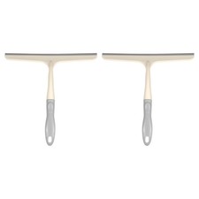 2pcs Shower Squeegee 9.6 Inch Cleaner Tool with Hole for Glass Window, Beige