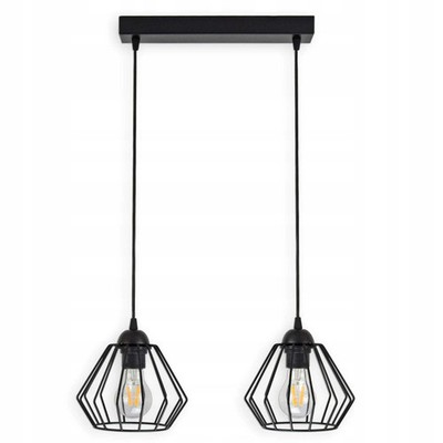 Luxolar Led E27 60W Pendelleuchte 2-flammig aus Metal Draht im Edison-Stil