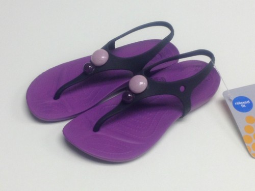 CLOSEOUT Crocs Aliana Girls Sandals Black / Dahlia Child Size C9 C10 | eBay