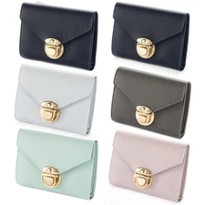 US Womens Soft Leather Small Mini Wallet Card Holder Purse Clutch Handbag