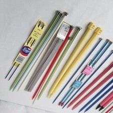 Knitting Needles Lot Vintage New Assorted Sizes Silvalume Metal Boye Bates USA