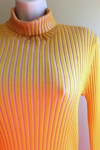Sies Marjan Pullover Womens S Ribbed Gold Pink Silk Turtleneck Sweater L/Sleeve - 第 1/12 張圖片