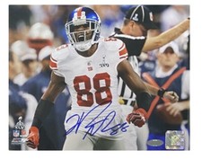 Hakeem Nicks New York Giants Signed NFL 8x10 SB XLVI Auto Photo Steiner COA