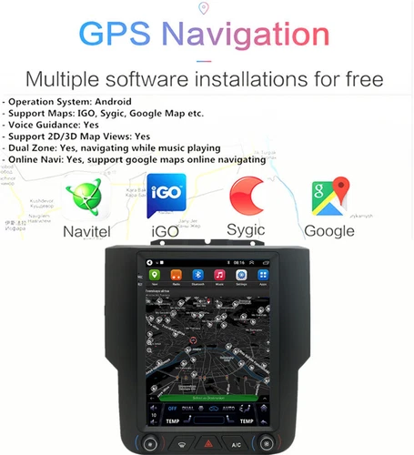 9,7" Android13 4+32G Autoradio Radio Navi GPS für Dodge RAM 1500 2500 3500 4500 - Bild 11 von 16