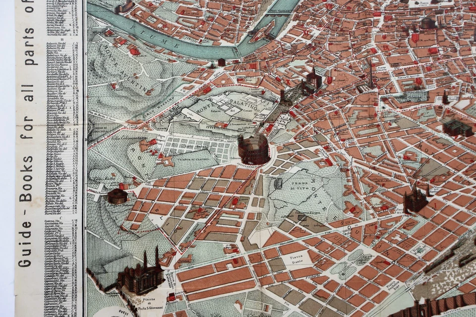 Antique Map "Pianta Guida della Città di Roma" R. Bulla, 1885 - Image 4 of 4