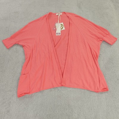 Etcetera Sweater Womens Large Coral Pink Cardigan