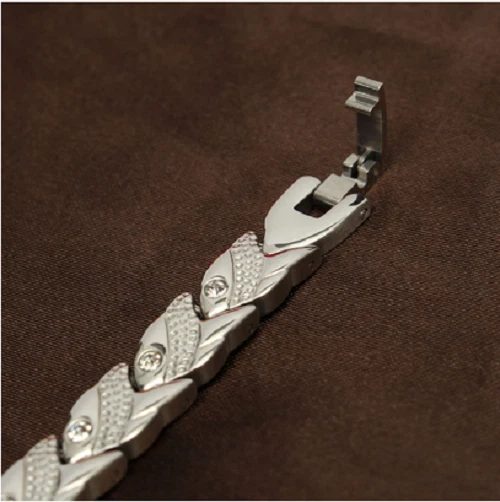 Incrível pulseiras de tênis em forma de peixe link em prata argentina 935 com zircônia brilhante - Imagem 4 de 4