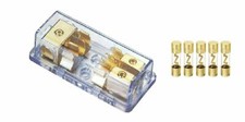 80 Amp 4-Gauge In 2 8-Gauge Out AGU Fuse Distribution Block Dual Holder