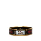 Hermes Enamel Emaile GM Cloisonné Horse Bangle Bracelet Gold Black Multicolor 