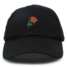 DALIX Red Rose Hat Premium Embroidered Baseba...