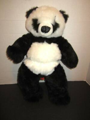 Pawsenclaws black and white Panda bear plush stuffed 17'' Excellent