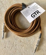GTR 20' TWEED INSTRUMENT 1/4" GUITAR CABLE - BASS- KEYBOARD GOLD TWEED CHORD