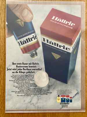 Hattric Rasiercreme Rasur Nassrasur Original 1966 Vintage Ad Werbung Reklame