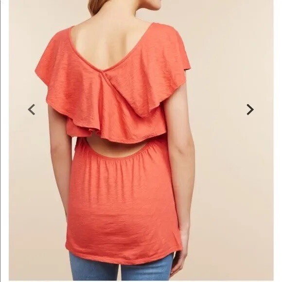 NWT Jessica Simpson Cross Back Maternity/Nursing Top Blouse Orange