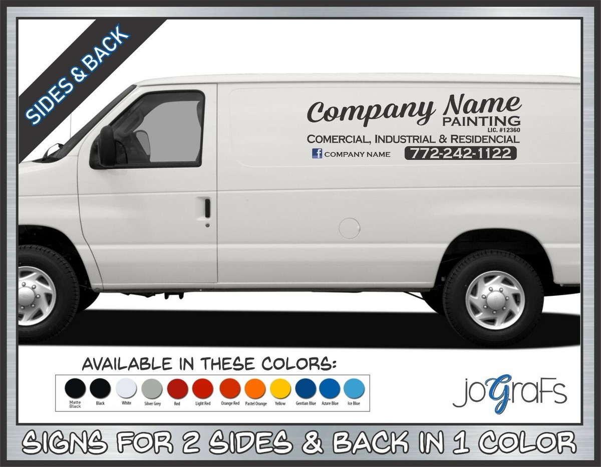 Business Van Signs Company Lettering Vinyl Signs 2 Sides & Back 1