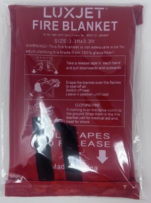 New LUXJET Kitchen Fire Blanket 3.3 x 3.3 Feet (40 x 40 inches) Lux Jet