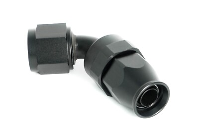 PTFE Alu Fitting Dash 10 / -10 AN / JIC 10 Anschluss 60° Schwarz eloxiert