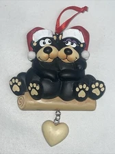 Black Bear Family of 2 Christmas Ornament