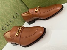 Gucci Men's Loafer Business Classic Dress Shoes Brown Leather Size10 US10.5 EU44