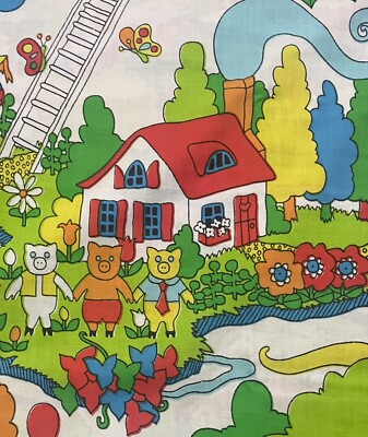 1970 s Vintage Nursery Rhymes Pillow Case. Includes 2 different pillow covers 