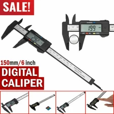 150mm Carbin Fiber Electronic Digital Vernier Caliper Micrometer Guage LCD Ruler