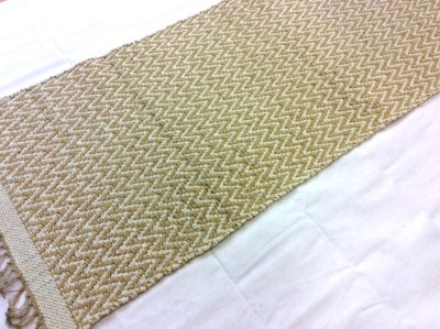 Natürliche beige Chevron Zickzack-Handmade Cotton Rich Waschbare Teppich-Hall-Runner