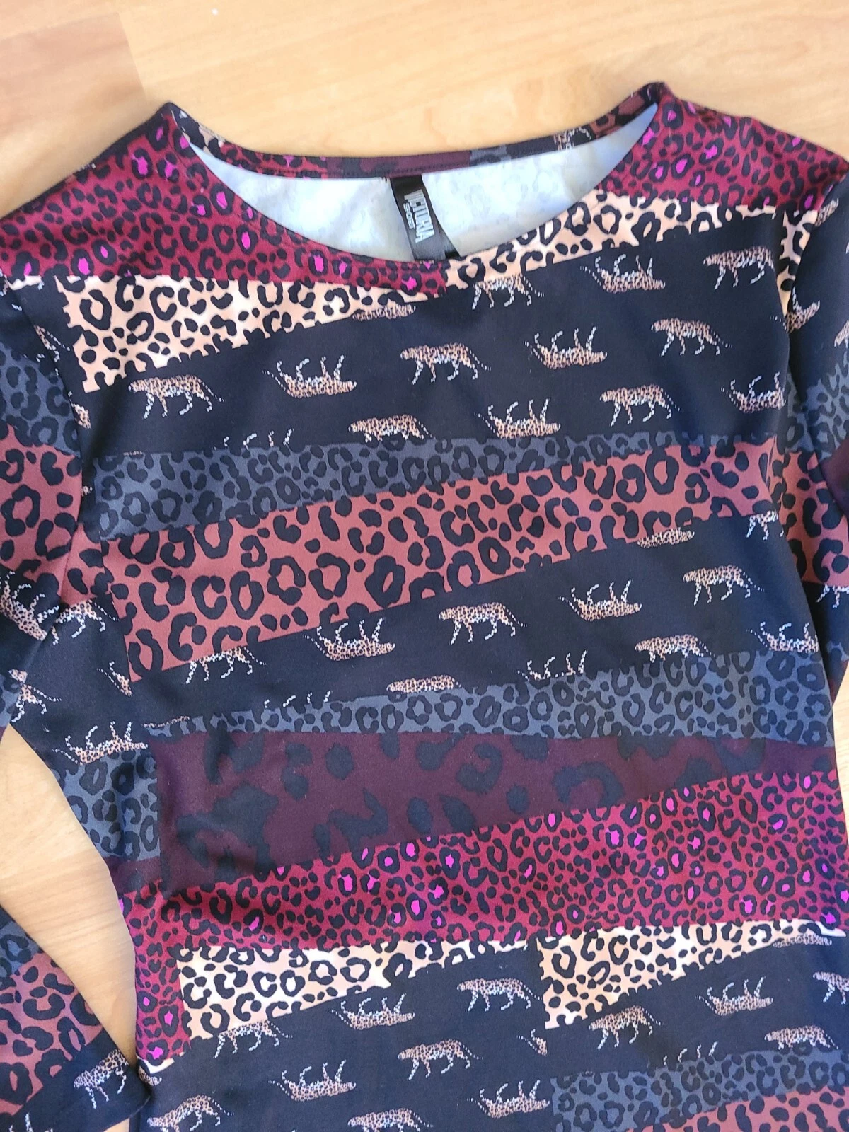 UNDERCOVER VICTORIA'S SECRET SPORT BODYCON CUT OUT ANIMALE PATCHWORK TAGLIA S