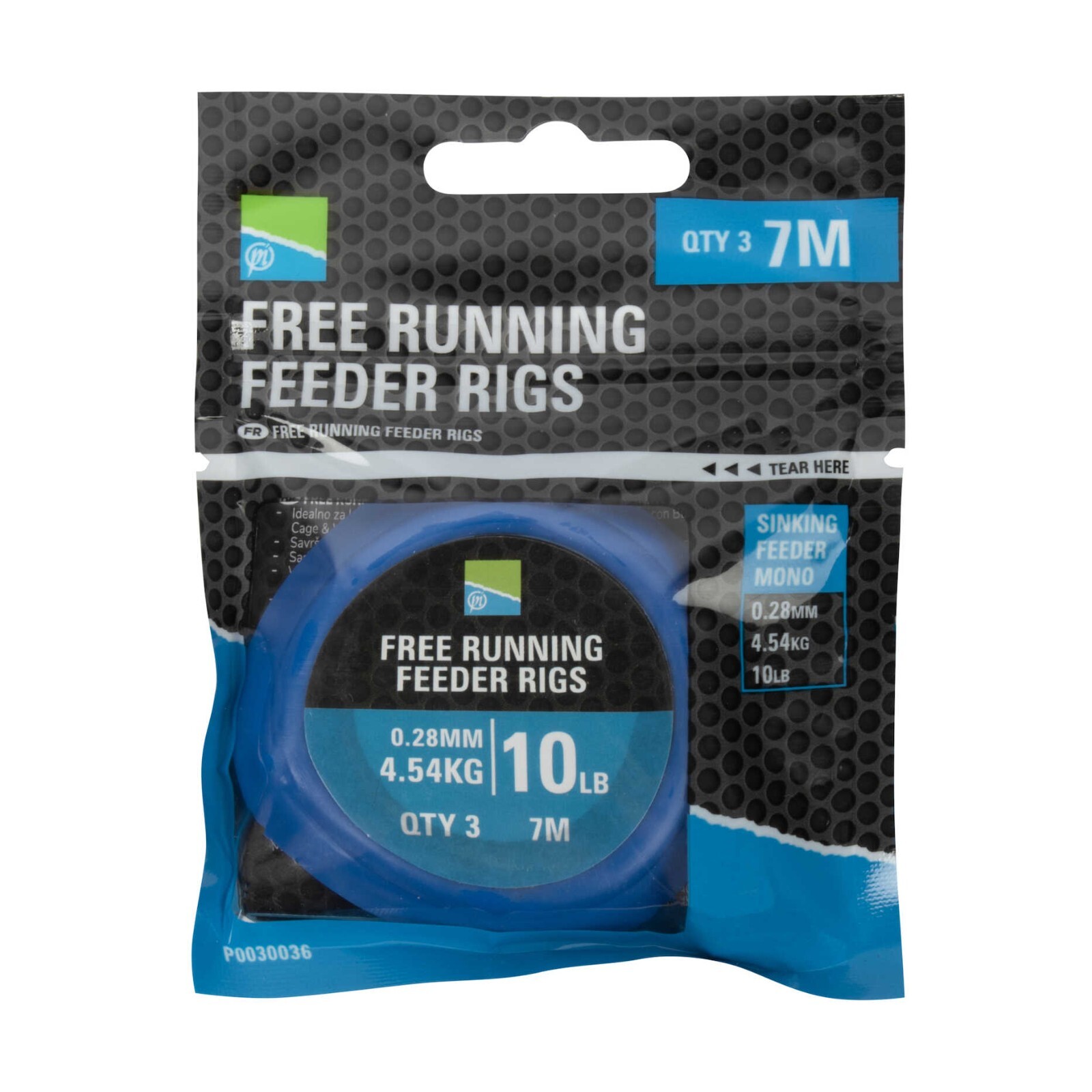 PRESTON FREE RUNNING FEEDER RIGS- 10lb - 7m - 3 per pack - FISHING TACKLE