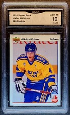 1991 Niklas Lidstrom ROOKIE Upper Deck GMA GEM MINT 10 #26 Detroit Redwings