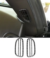 Gloss Real Carbon Fiber Door A-Pillar Air Vent Frame Trim Fits 05-13 Corvette C6