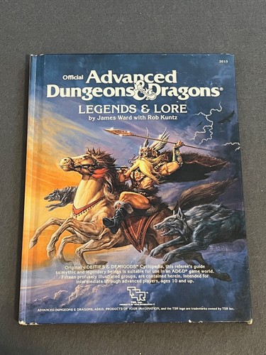 TSR Advanced Dungeons &Dragons 1st Ed Legends & Lore (2nd/6th+) VG