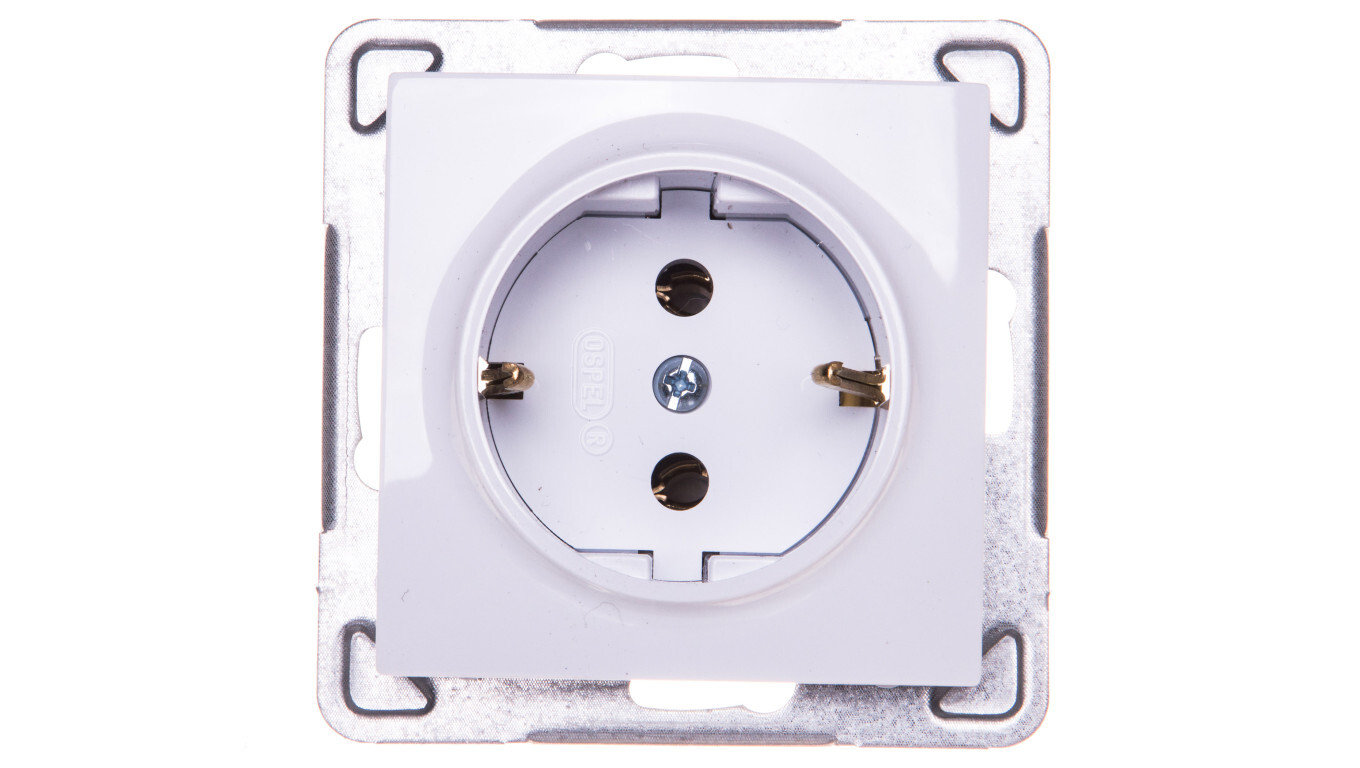 IMPRESJA Single socket with Schuko white GP-1YS/m/00 /T2UK