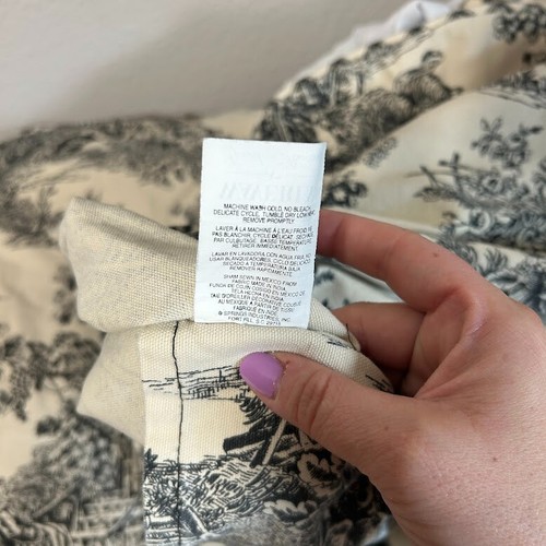 Juego de edredón reversible Waverly Garden Room Twin French Country Toile 4 piezas negro - Imagen 12 de 12