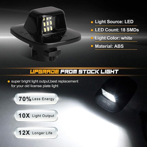 2pc For 88-00 Chevy C/K 1500 2500 3500 Bright LED License Plate Lights Tag Lamps - Picture 5 of 5
