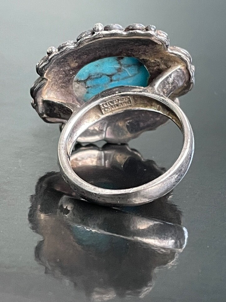 SILVER925 6 TURQUOISE RING/シルバー/リング Amazon.com: Sterling Silver Ring with Genuine Gemstones