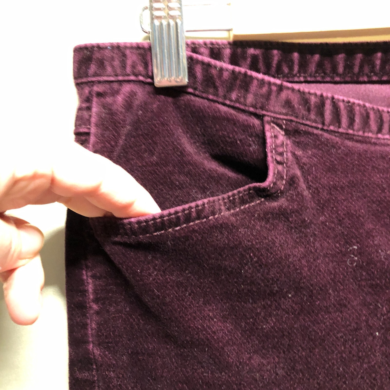 M&S Cords Women UK 14 Long Purple Jeans Corduroy Cotton Heritage