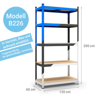 PowaRack Steckregal – 900 X 450 X 900 Mm (HxLxB), 2 Regale, Bis 265 Kg Pro Boden