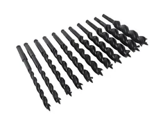 WoodOwl 11 Piece Ultra Smooth Tri-Cut Auger Bit Set 3/8" to 1" x 7-1/2"