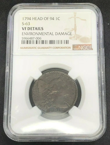 1794 Head of 94 Large Cent S-63 NGC VF Details