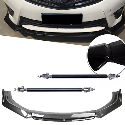 For BMW G20 330i M340i Carbon Fiber Black Front Bumper Lip Chin Body Kit Spoiler